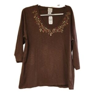 NWT Decorated Originals  Tree Climb Brown Long Sleave Shirt New With Tag  3x